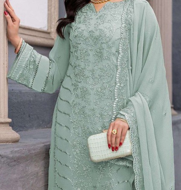 Green Embroidered Pakistani Suits