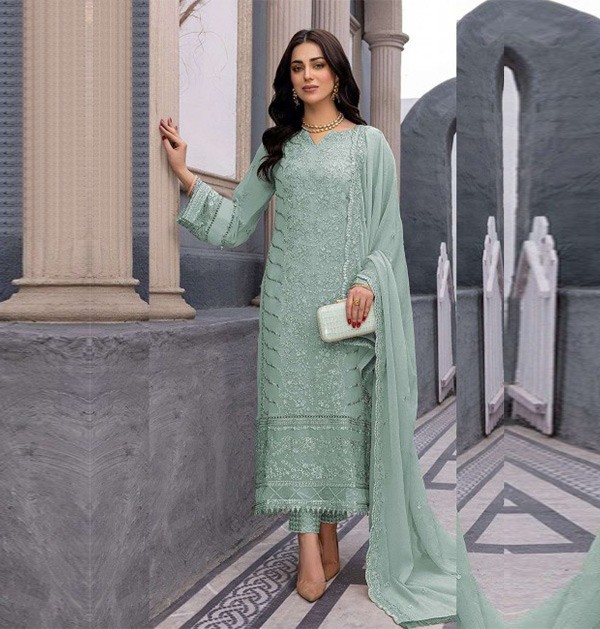 Salwar-Kameez-in-Georgette-Green-with-Embroidered