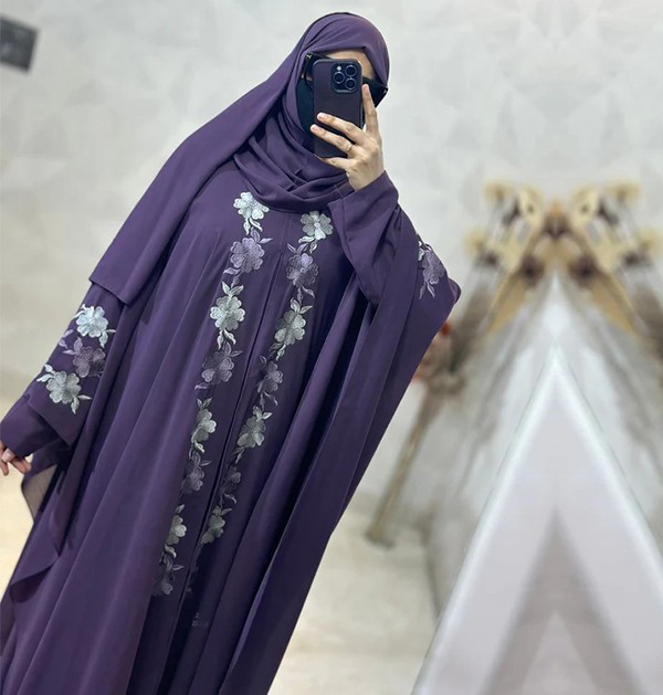 Indonesian-Heavy-Diamond-Chiffon-Purple-Abaya-Burqa-1