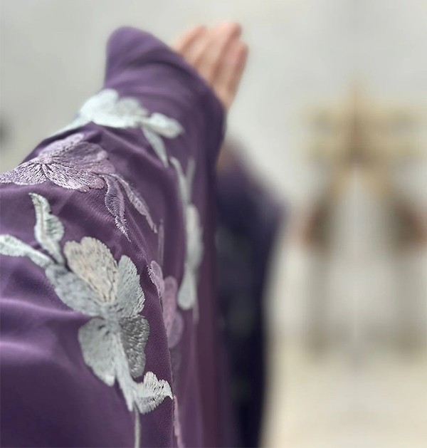 Indonesian-Heavy-Diamond-Chiffon-Purple-Abaya-Burqa-2
