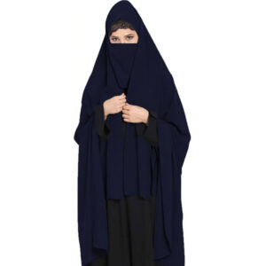 Irani Chadar With Detachable Mouthpiece Navy Blue Color-Full