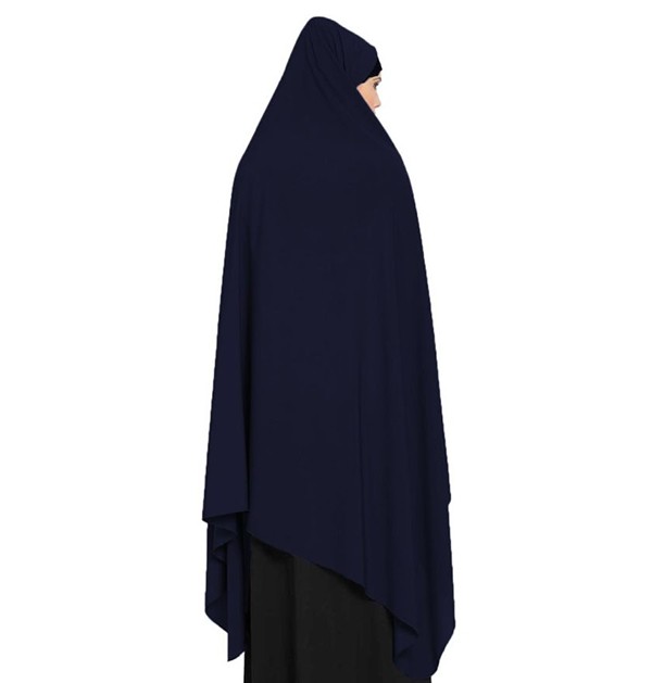 Irani Chadar With Detachable Mouthpiece Navy Blue color-back