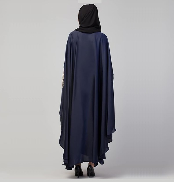 islamic-fashion-kaftan-crepe-abaya-with-hijab-Blue-color-1