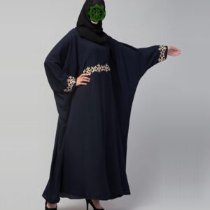 islamic-fashion-kaftan-crepe-abaya-with-hijab-Blue-color