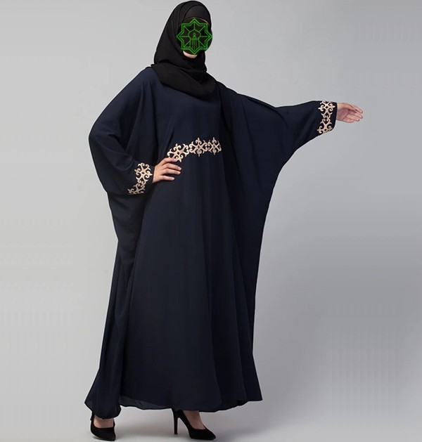 islamic-fashion-kaftan-crepe-abaya-with-hijab-Blue-color