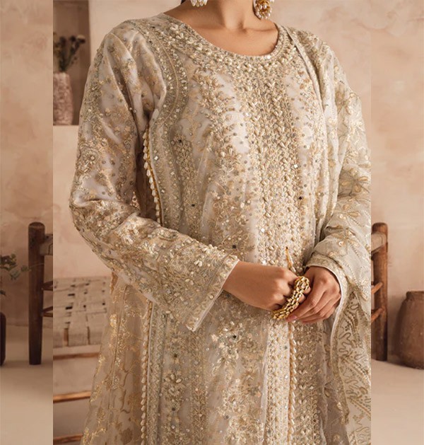 indian three piece stitched outfit white color maxi dress-4