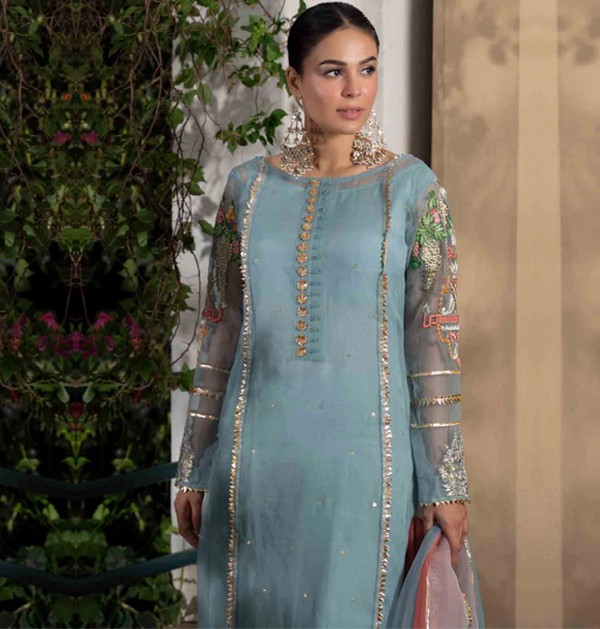 lotus outfit ice blue color sharara suit