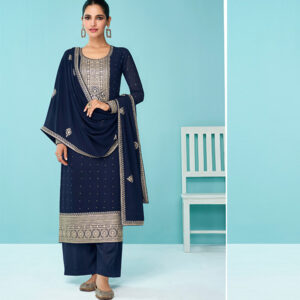 Embroidered Georgette Semi Stitched Palazzo Pant Suit