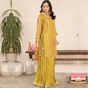 Yellow Grace Embroidered Eastern Ready to wear