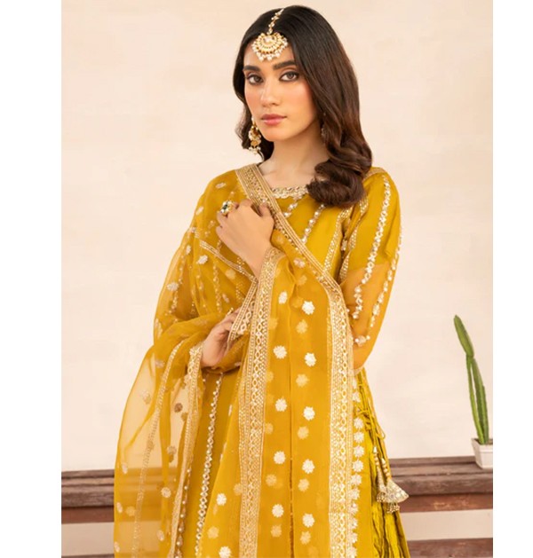 Yellow Grace Embroidered Eastern Ready to wear