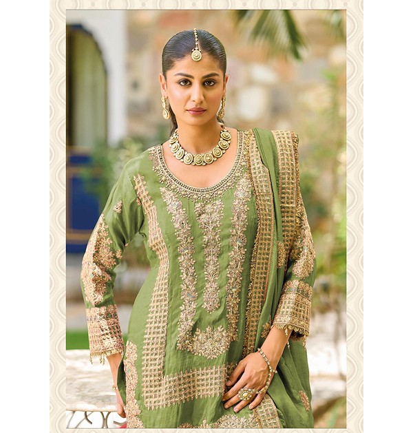 IslamicFashion Kasak Khatli & Diamond Work Palazzo Suit-1