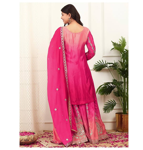 Royal Shade Embellish Top Plazzo Set