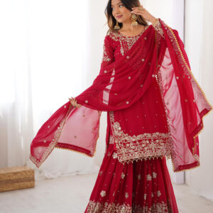 islamic fashion Premium Faux Georgette Sharara set