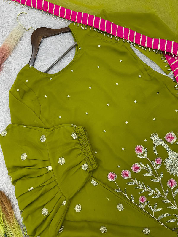 Sayuri Heavy Chinon Embroidery Suit