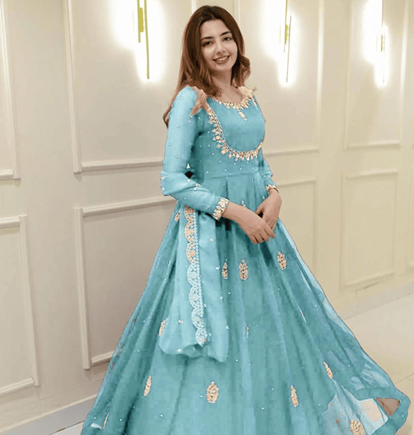 Anarkali-Gown-With-Pant-and-Duptta