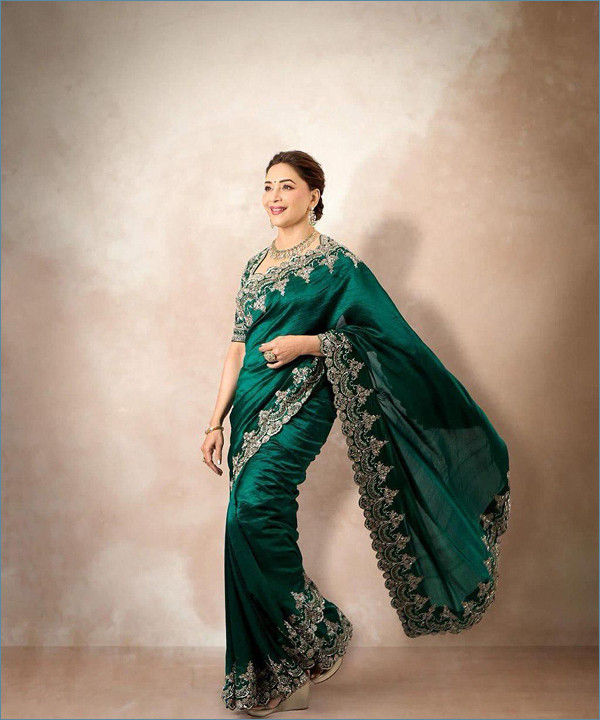 Designer Rangoli Silk Saree Inspired by Madhuri Dixit
