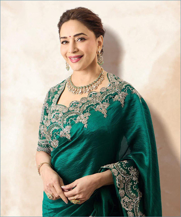 Designer Rangoli Silk Saree Inspired by Madhuri Dixit