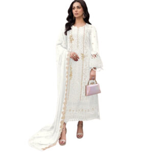 Faux Georgette With Embroidery With Sequence Work Pakistani Suit