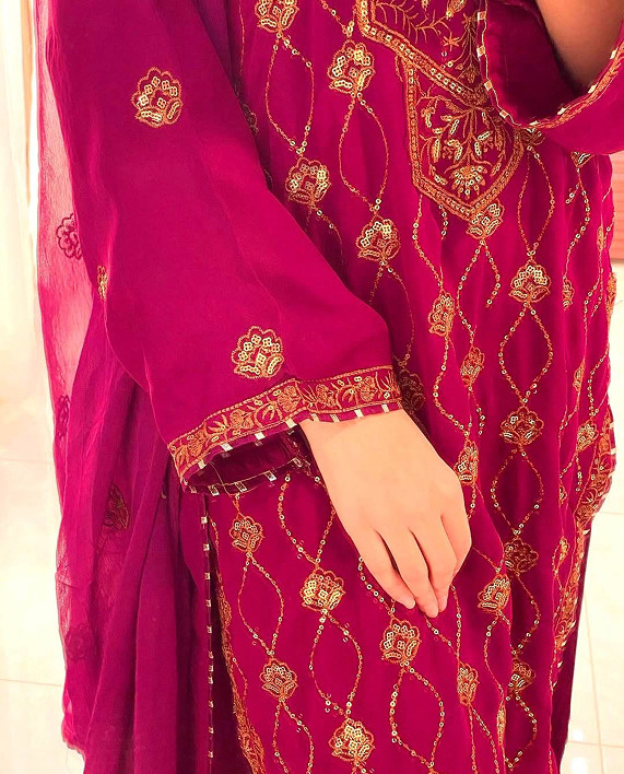 IslamicFashion Faux Georgette Kurti Pant Set-5