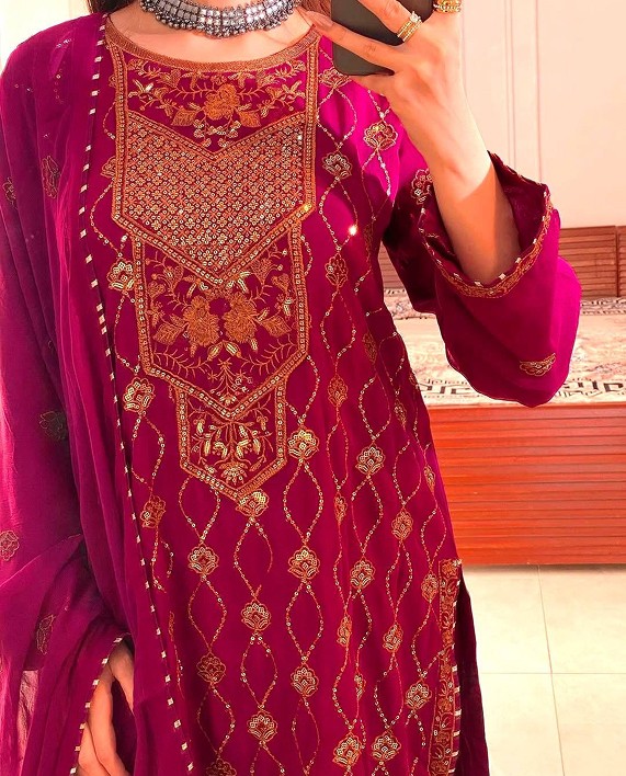 IslamicFashion Faux Georgette Kurti Pant Set