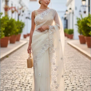 Pure Organza Saree with All-Over Thread & Siroski Work-6