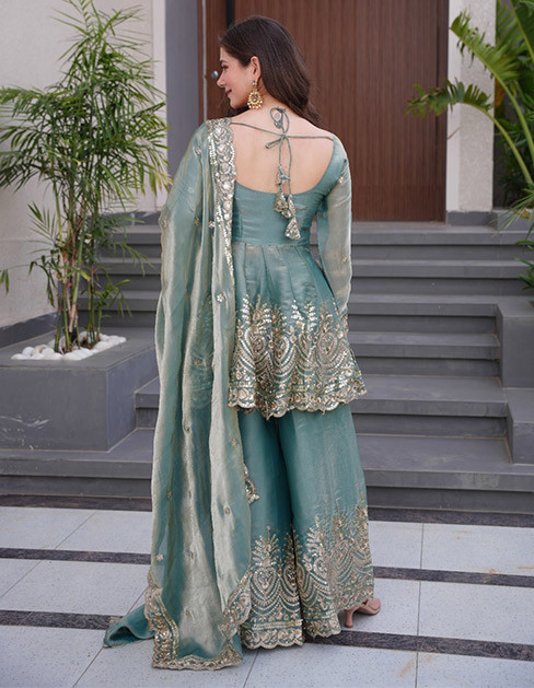 Royal Flair Festive Top with Plazzo Set