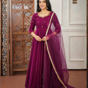 Zarqash Velvet Embroidered Winter Gown Set