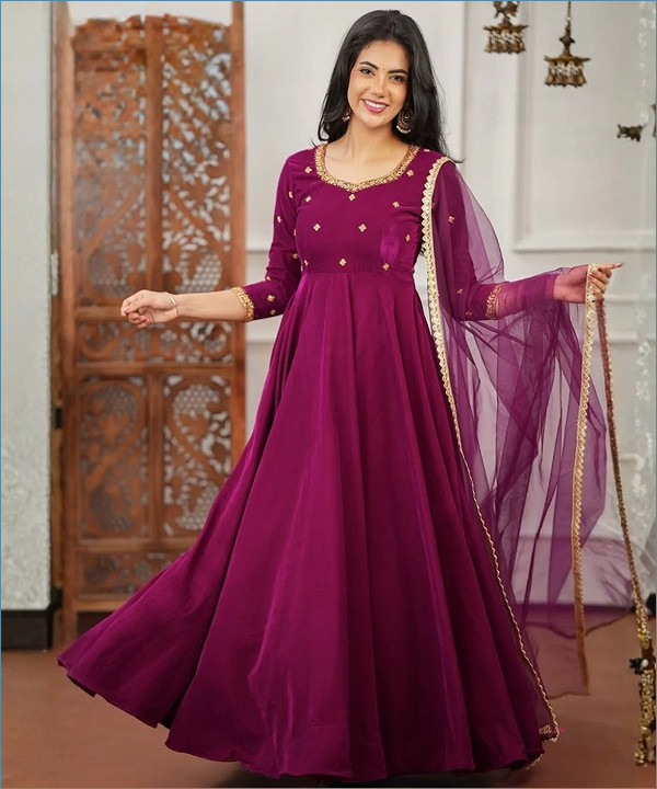 Zarqash Velvet Embroidered Winter Gown Set