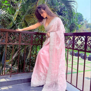 islamic-fashion-Pure Satin Organza Silk Saree