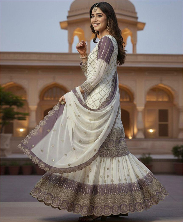 Islamic Fashion Georgette Top Palazzo & Dupatta Set - Image 2