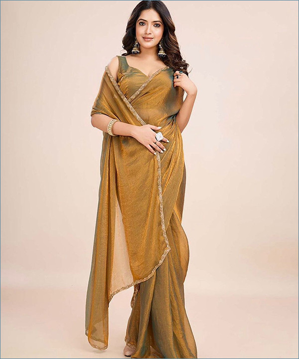 Saree with Heavy Lace & Dual Blouse Concept Orchid Pink