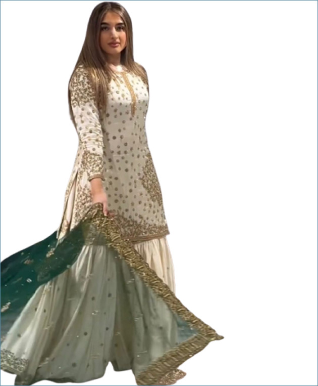 Zayra Eid Luxe Fendy Silk Gharara Set - Image 3