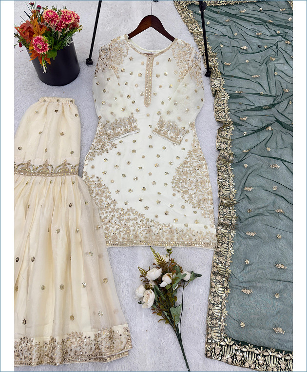 Zayra Eid Luxe Fendy Silk Gharara Set - Image 5