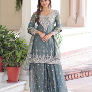 Ziyana Luxe Fendi Silk Sharara Set